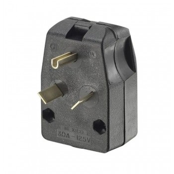 LEVITON NEMA TT-30P RV Plug - 2-Pole - 30A - 125V - Black