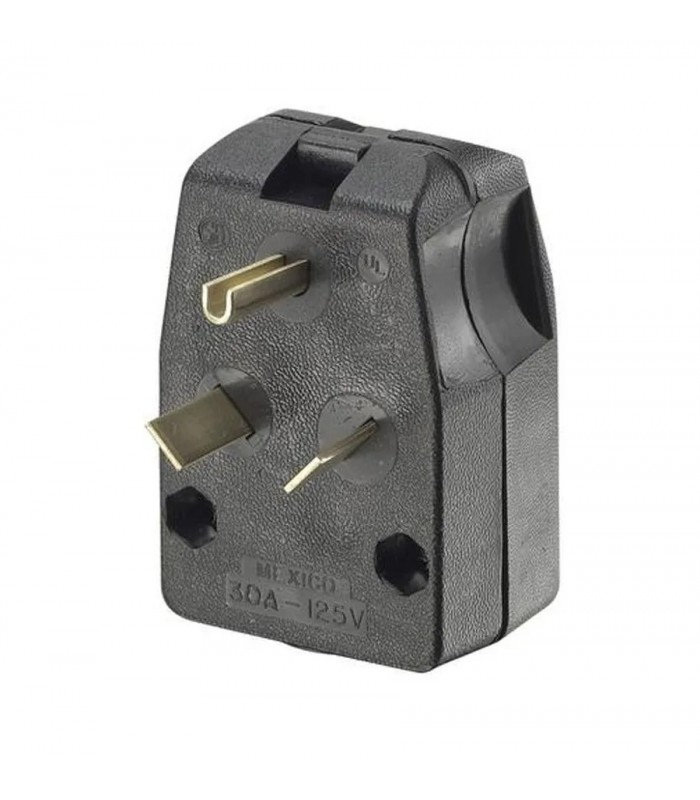 LEVITON NEMA TT-30P RV Plug - 2-Pole - 30A - 125V - Black