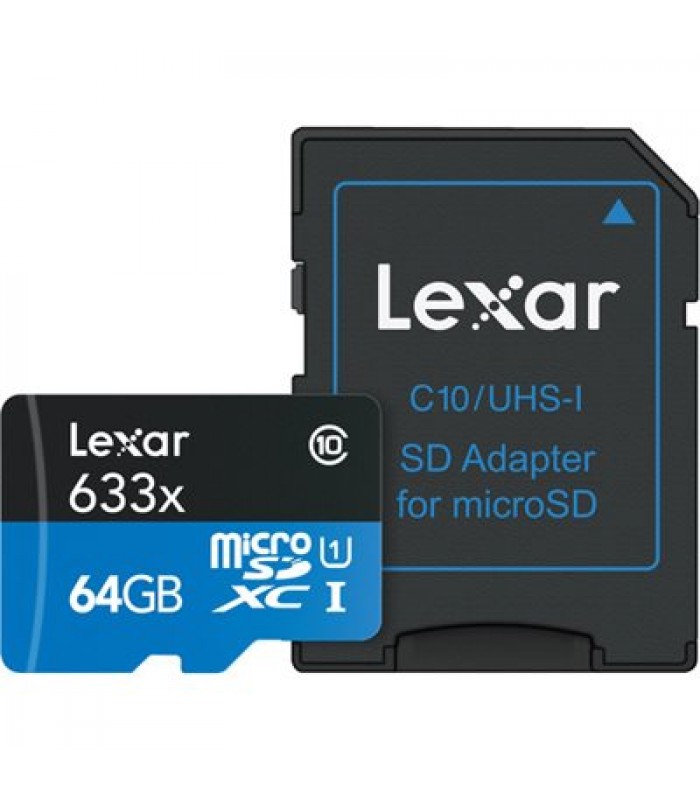 Lexar Carte microSDHC UHS-I haute performance 633x 64Go