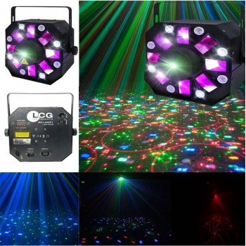 Projecteur à effets de lumière - Derby/Stroboscopique/Laser - RVB