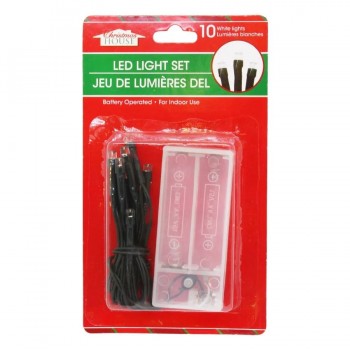 Jeu de lumière DEL - 10 Ampoule - Alimentation par pile - Blanc