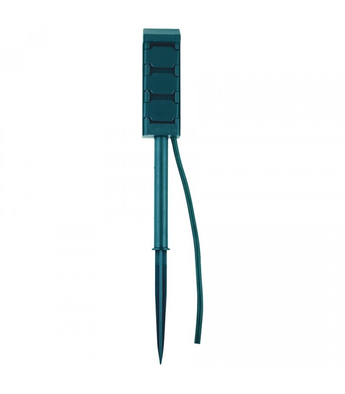 LightWay Outdoor Mini Power Stake Grounded 3-Outlet Green