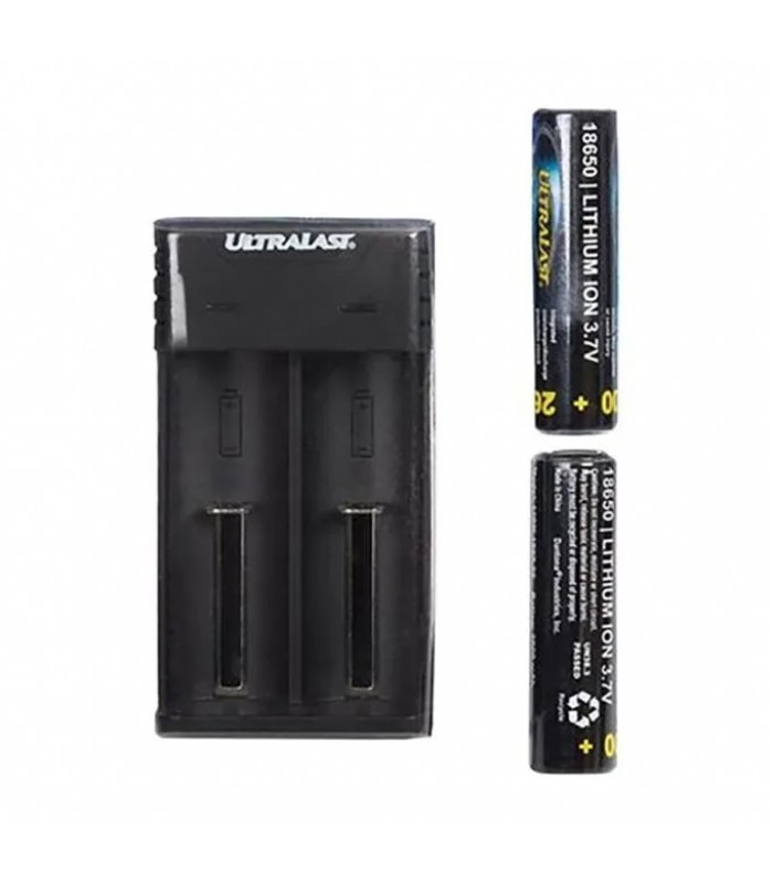 Lithium-Ion 18650 Charger and Battery Combo Pack