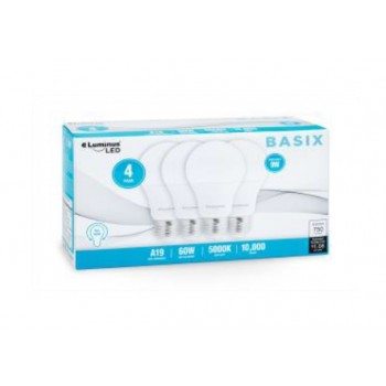 Luminus Ampoule LED A19, 9W, Lumière de Jour 5000K, Non réglable - Paquet de 4