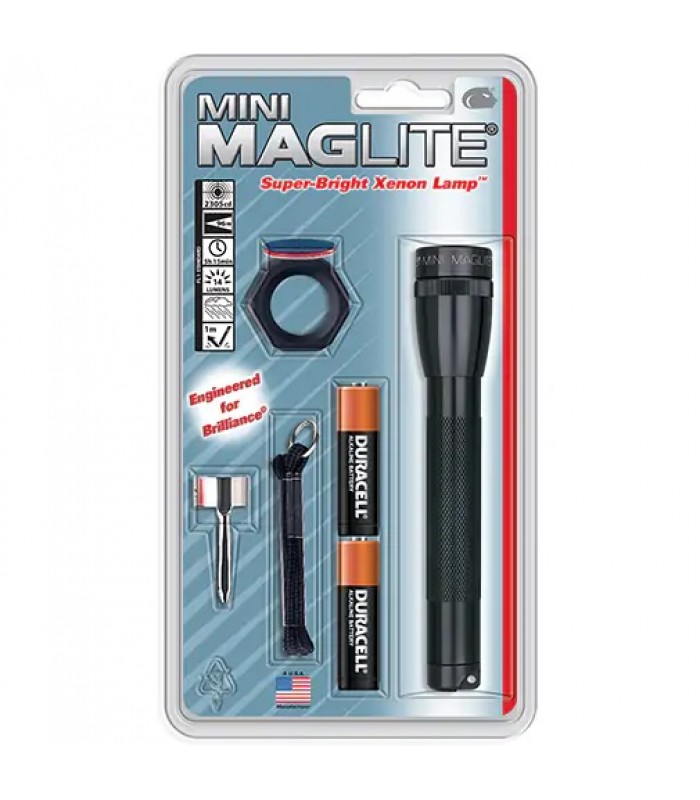 Maglite Mini Flashlights, Incandescent, 14 Lumens, AA Batteries