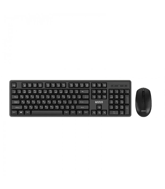 Marvo WS005 Ensemble clavier et souris sans fil 2,4 GHz Noir