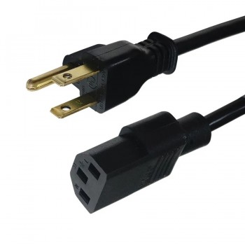 Câble d'alimentation NEMA 5-15 mâle vers IEC C-13 femelle - 3C/18 AWG - Noir - 1.83 m