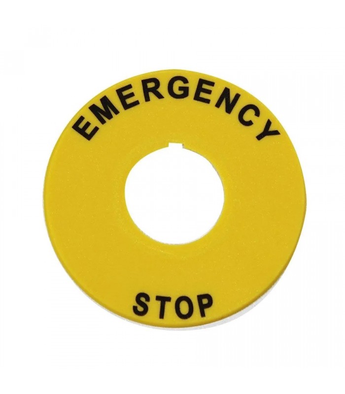 NHD Identification Plate Emergency Stop for Plate NPB22-R01C