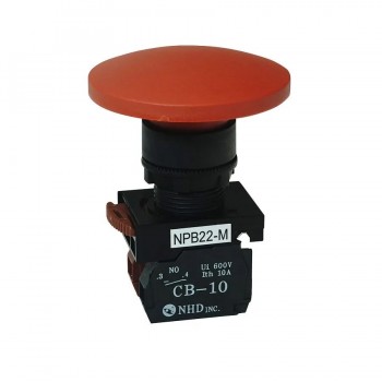 NHD Momentary Push Putton Switch - Mushroom Head 60 mm - N.O./N.F. - Red