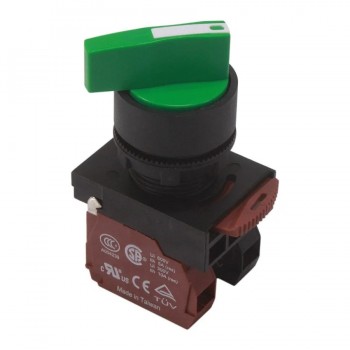 NHD Interrupteur rotatif NSS22-L311G - 3 positions 45° - N.O./N.F. - Vert