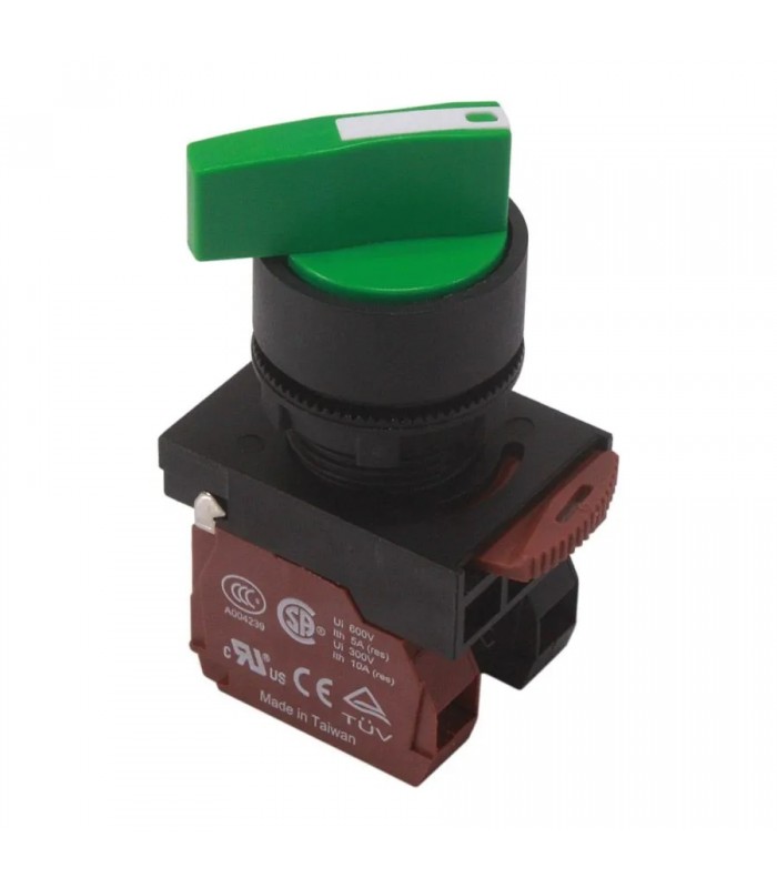 NHD NSS22-L311G Rotary Switch - 3 Positions 45° - N.O./N.C - Green