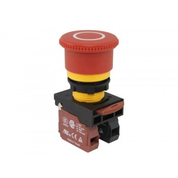 NHD Push to Stop/Pull to Reset Emergency Push Button Switch - Mushroom Head - N.O./N.C. - Red
