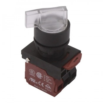 NHD Interrupteur rotatif long 2 pos 90° illum - Blanc