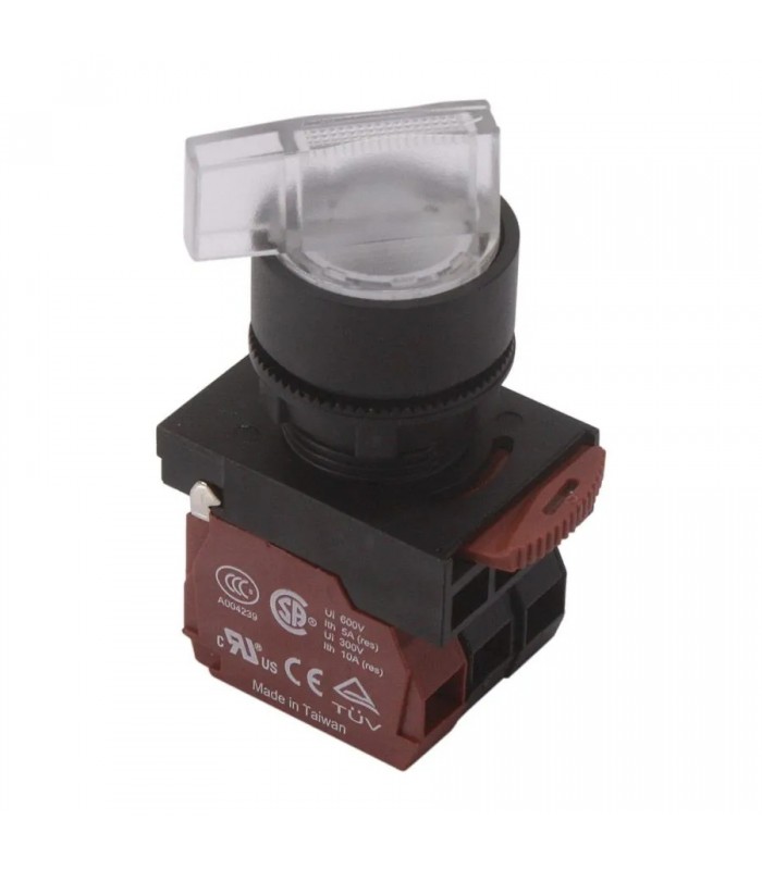 NHD Rotary Switch (Long Shaft) 2 Pos 90° illum - White