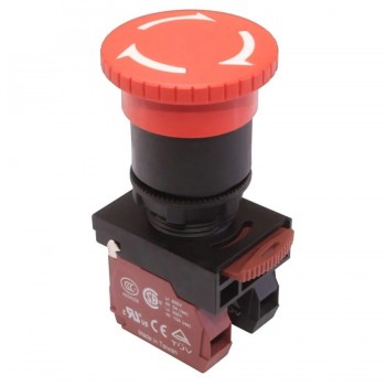 NHD Interrupteur à bouton-poussoir Tournez pour libérer - Tête champignon - N.O./N.F. - Rouge  NPB22-J11R
