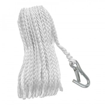 Nylon Rope with Carabiner - 3/8 in. X 35 ft. (9.5mm X 10.7m) - White