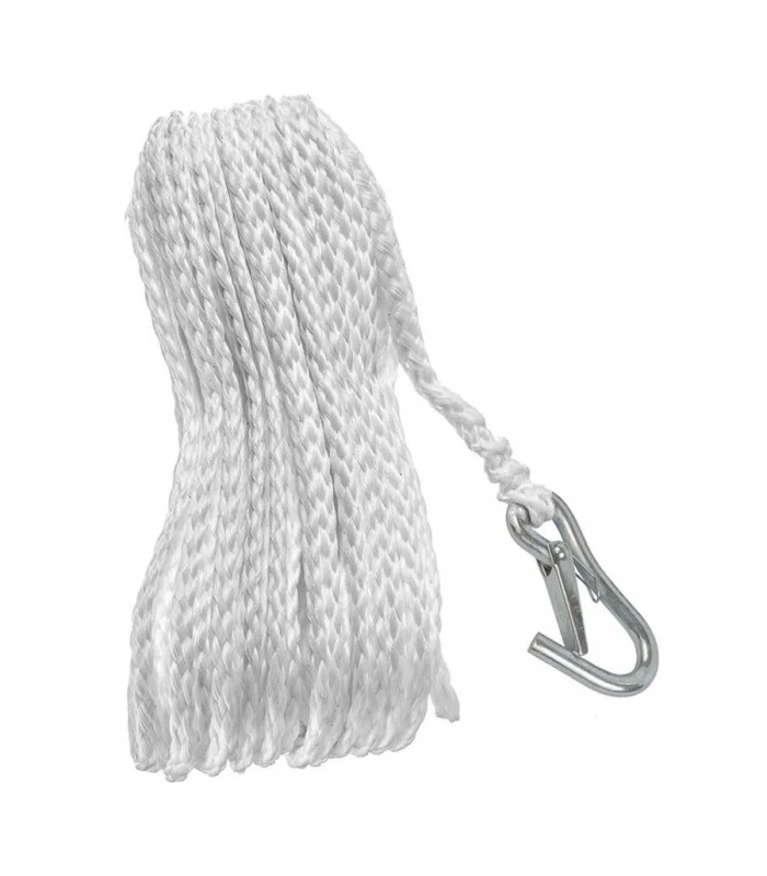 Corde en nylon avec mousqueton - 3/8 po. X 35 pi. (9.5mm X 10.7m) - Blanc