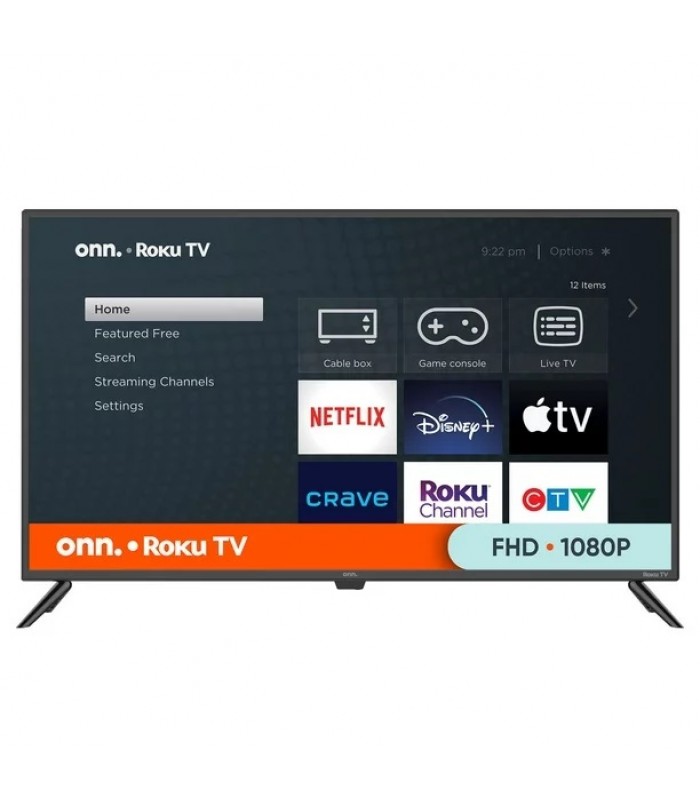 ONN Téléviseur Intelligent LED 43 po. FHD 1080p Roku - Recertifié