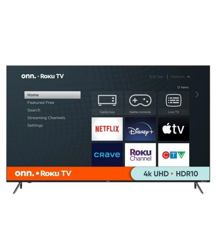 ONN Téléviseur Intelligent LED 75 po. UHD 4K Roku - Recertifié