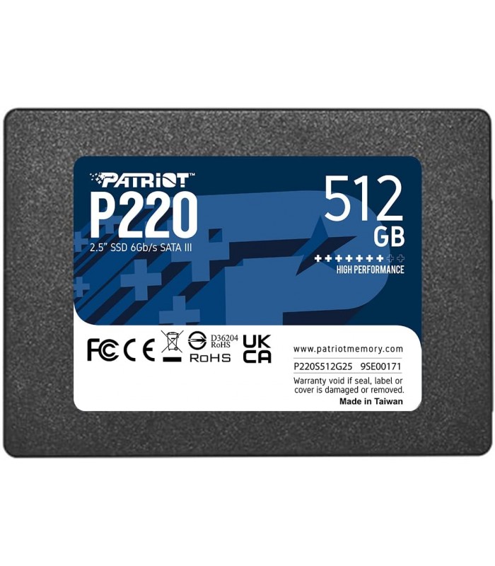 Patriot P220 SSD interne de 512 Go - SATA 3 2,5 pouces.