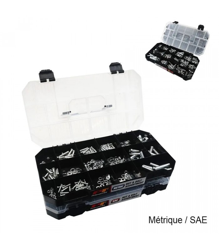 Performance Tool 740-Piece Hardware Assortment Kit with SEA and Metric Nuts, Bolts and Washers