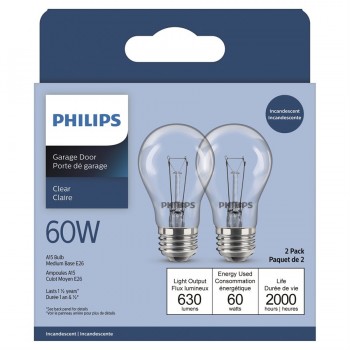 Philips Bulb A15 Incandescent Fan/Garage E26 Base 60W - Pack of 2