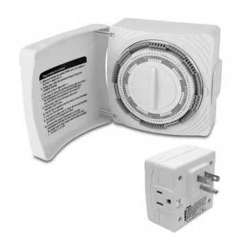 Minuterie enfichable pour lumières et appareils ménagers - 7 jours - Blanc