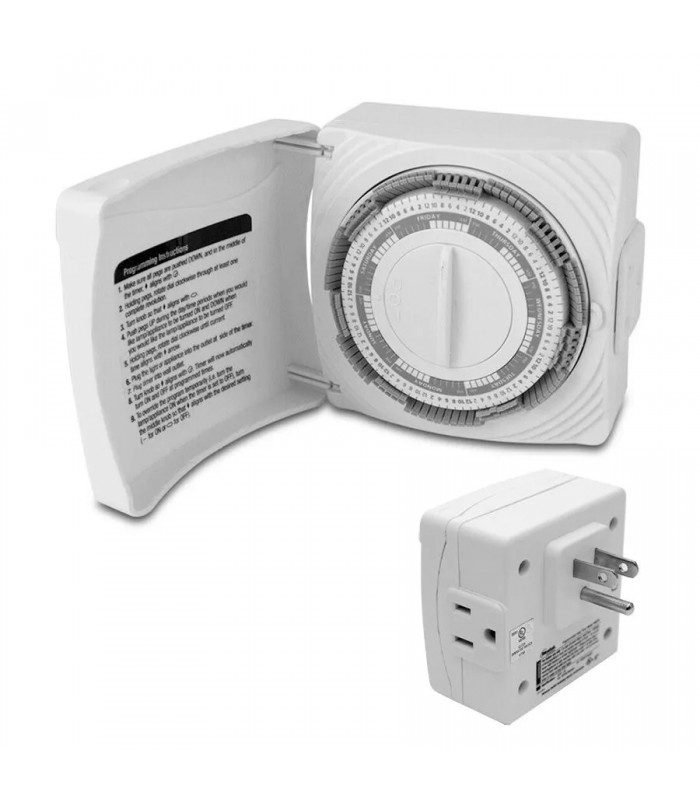 Plug-in Timer for Lights and Appliances - 7 Days - White