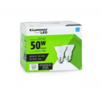 Luminus Basix Ampoule DEL PAR20 7 Watt 3000K Blanc Brillant - Paquet de 2