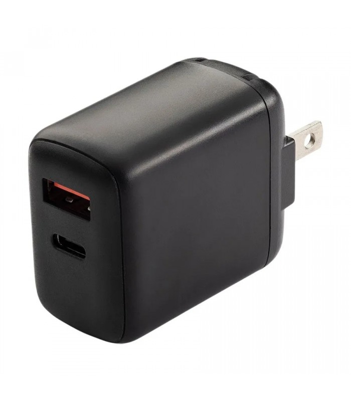 Chargeur mural double USB/USB-C POWERXCEL à charge rapide - 20W PD - 3A