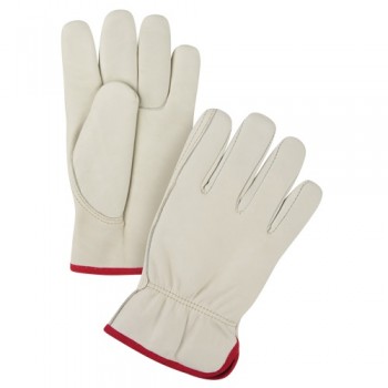 Gants de conducteur doublés pour l'hiver de première qualité, Petit, Paume en Cuir fleur de vache, Molleton
