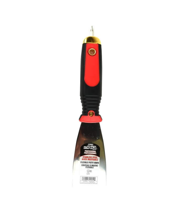 Pro-Flex Couteau à mastic 2 po en acier inoxydable avec manche en caoutchouc