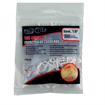 Pro-X-Tile Espaceurs de carrelage de 3 mm (1/8 po) Sac de 100