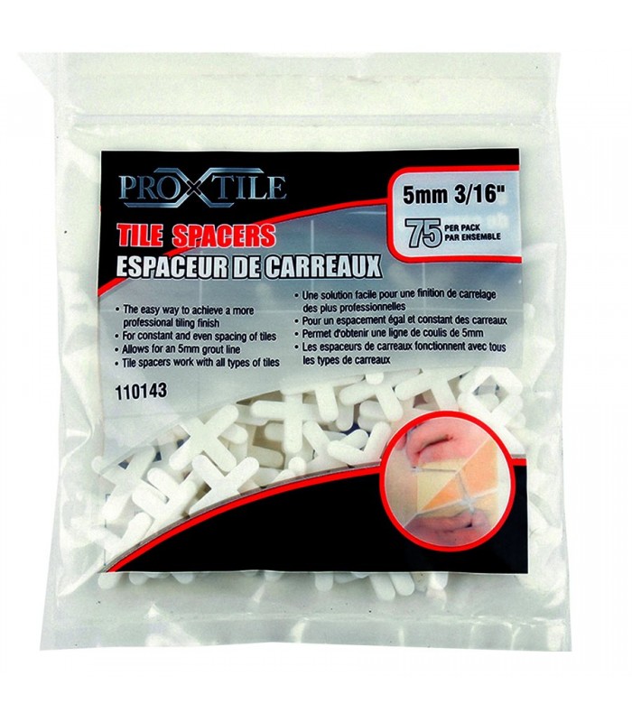 Pro-X-Tile 3/16 In. (5mm) Tile Spacers - Bag of 75