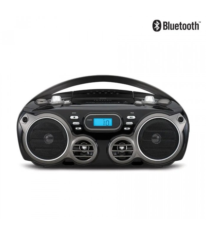 Proscan Boombox Portable Bluetooth CD avec AM/FM Radio en Noir - Recertifié Proscan Boombox Portable Bluetooth CD avec AM/FM Radio en Noir - Recertifié