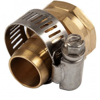 ProYard Aqua Raccord de tuyau d'arrosage en laiton, 3/4 po, femelle avec collier de serrage