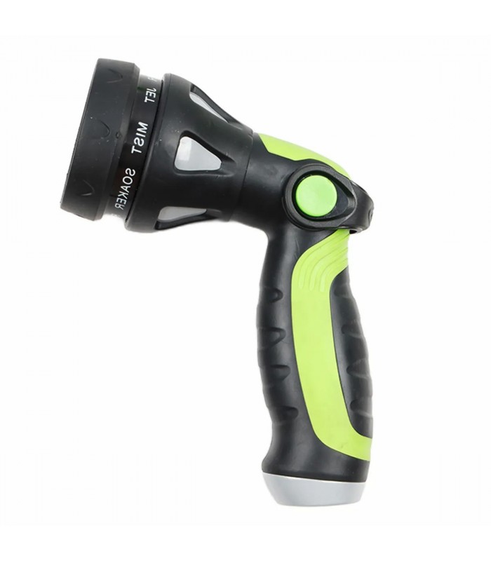 ProYard Aqua Pistolet d'arrosage à gâchette métallique en métal, jet 8 motifs - Vert/Noir