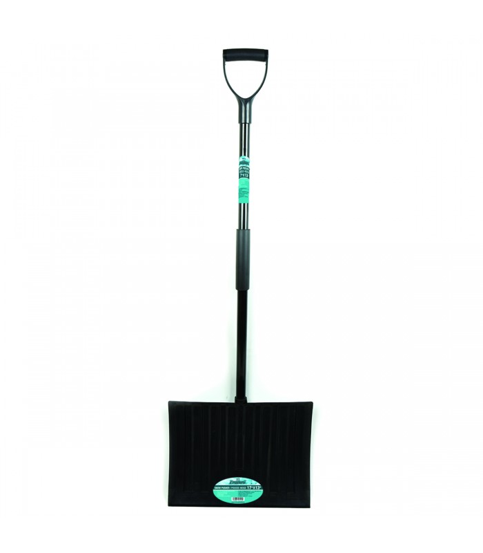 ProYard Snow Pusher 18in Poly Blade Curved Handle D-Grip 51in