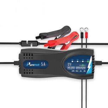 PureVolt 12V 5A Smart Car Charger for Lead-Acid Batteries