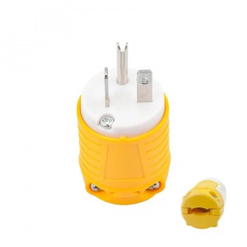 PureVolt Fiche électrique NEMA 6-20P - 3 fils - 250 V -20 A - Jaune