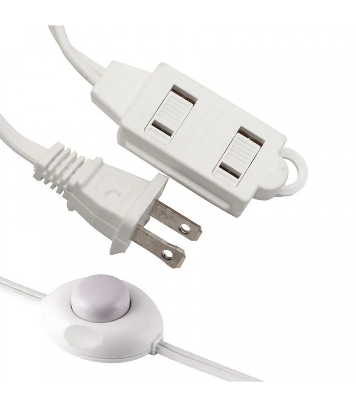 PureVolt Rallonge électrique à 3 prises et interrupteur - 2C/16AWG - 2.7m - Blanc