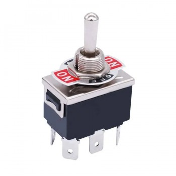 PureVolt Interrupteur à levier à 3 positions - Marche/Arrêt/Marche - D.P.D.T. - 125 V/250V - 15A/10 A - 6 Pins