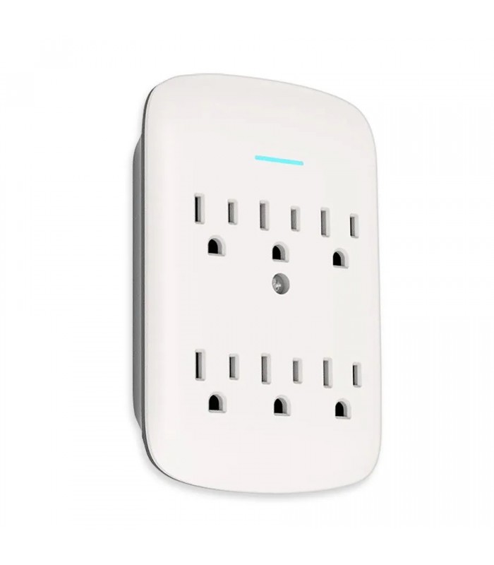 PureVolt 6-Outlet Wall Adapter with Surge Protector - 735 Joules - 15 A - White