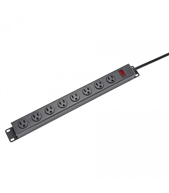 PureVolt 8-Outlet Power Bar for Rack Mount - 125V - 15A - Black - 1.8m