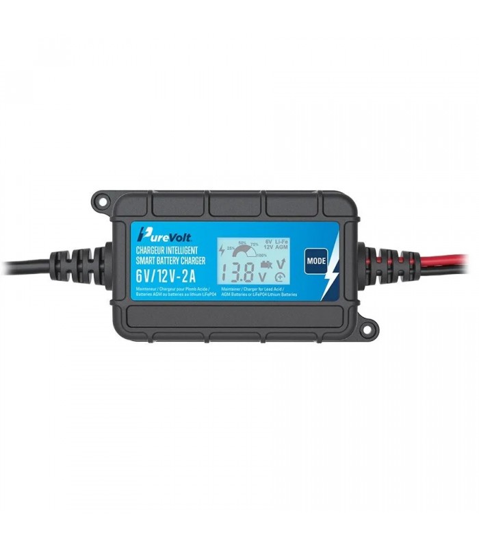 PureVolt AGM/Lead-Acid/Lithium Smart Battery Charger - 2 A PureVolt AGM/Lead-Acid/Lithium Smart Battery Charger - 2 A