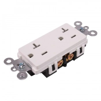 PureVolt Prise murale Décora double inviolable - 125 V - 15 A /20 A - Blanc