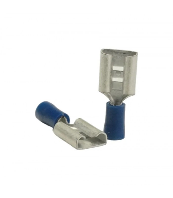 PureVolt Double Crimp Female Blade Terminal - .375 in. - 16-14 AWG - Blue - 10-Pack