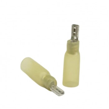 PureVolt Double Crimp Heat Shrink Female Blade Terminal - .110 in. - 12-10 AWG - Yellow - 10-Pack