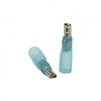 PureVolt Double Crimp Heat Shrink Female Blade Terminal - .110 in. - 16-14 AWG - Blue - 10-Pack