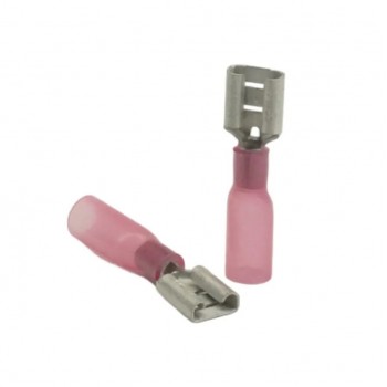 PureVolt Double Crimp Heat Shrink Female Blade Terminal - .110 in. - 22-16 AWG - Pink - 10-Pack